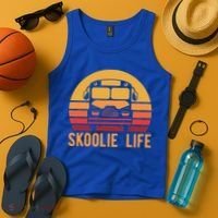 Retro Skoolie Life Converted School Bus Home Lifestyle Funny Gift Tank Top thumb 4