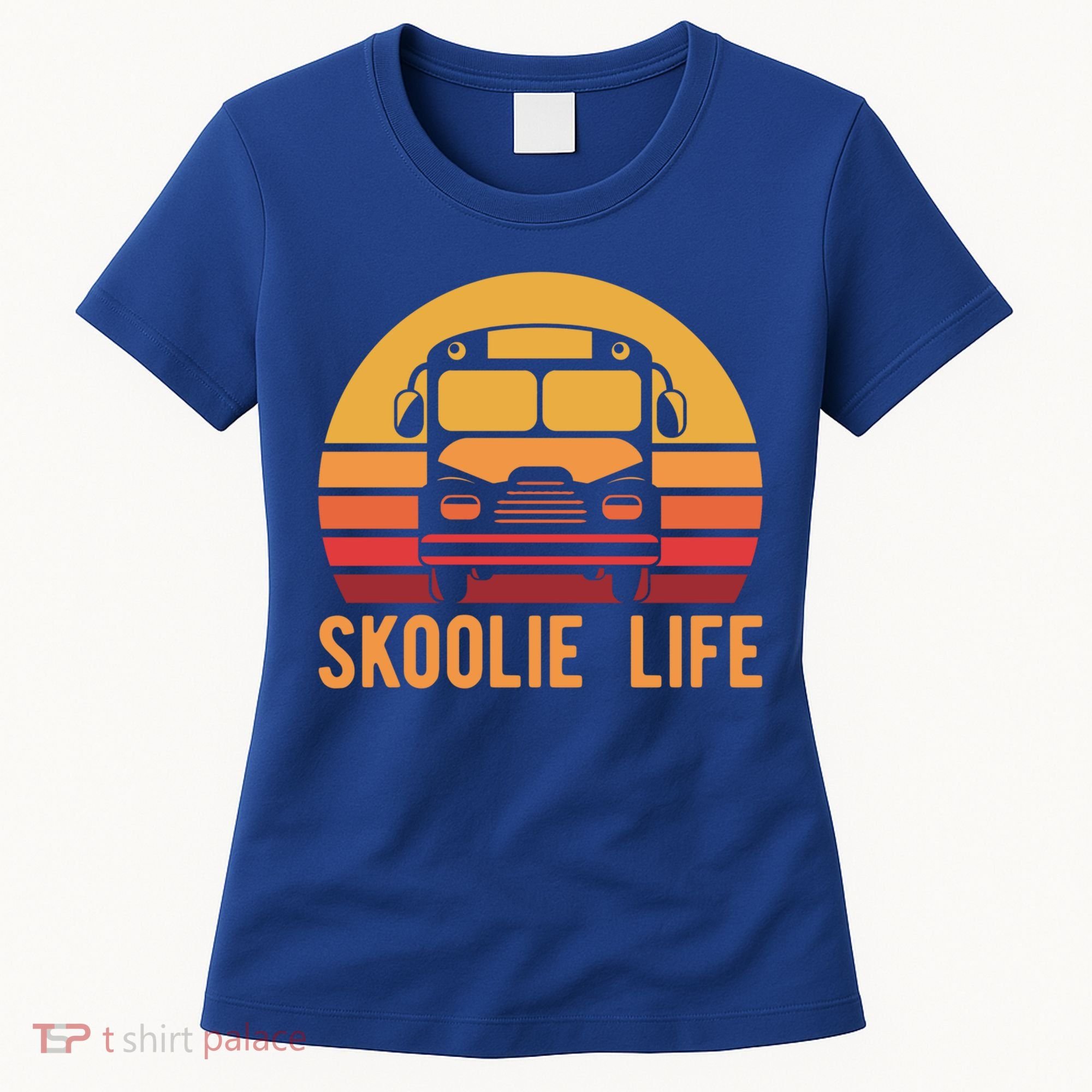 Retro Skoolie Life Converted School Bus Home Lifestyle Funny Gift Women's T-Shirt