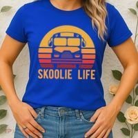 Retro Skoolie Life Converted School Bus Home Lifestyle Funny Gift Women's T-Shirt thumb 2