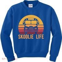 Retro Skoolie Life Converted School Bus Home Lifestyle Funny Gift Kids Sweatshirt thumb 0