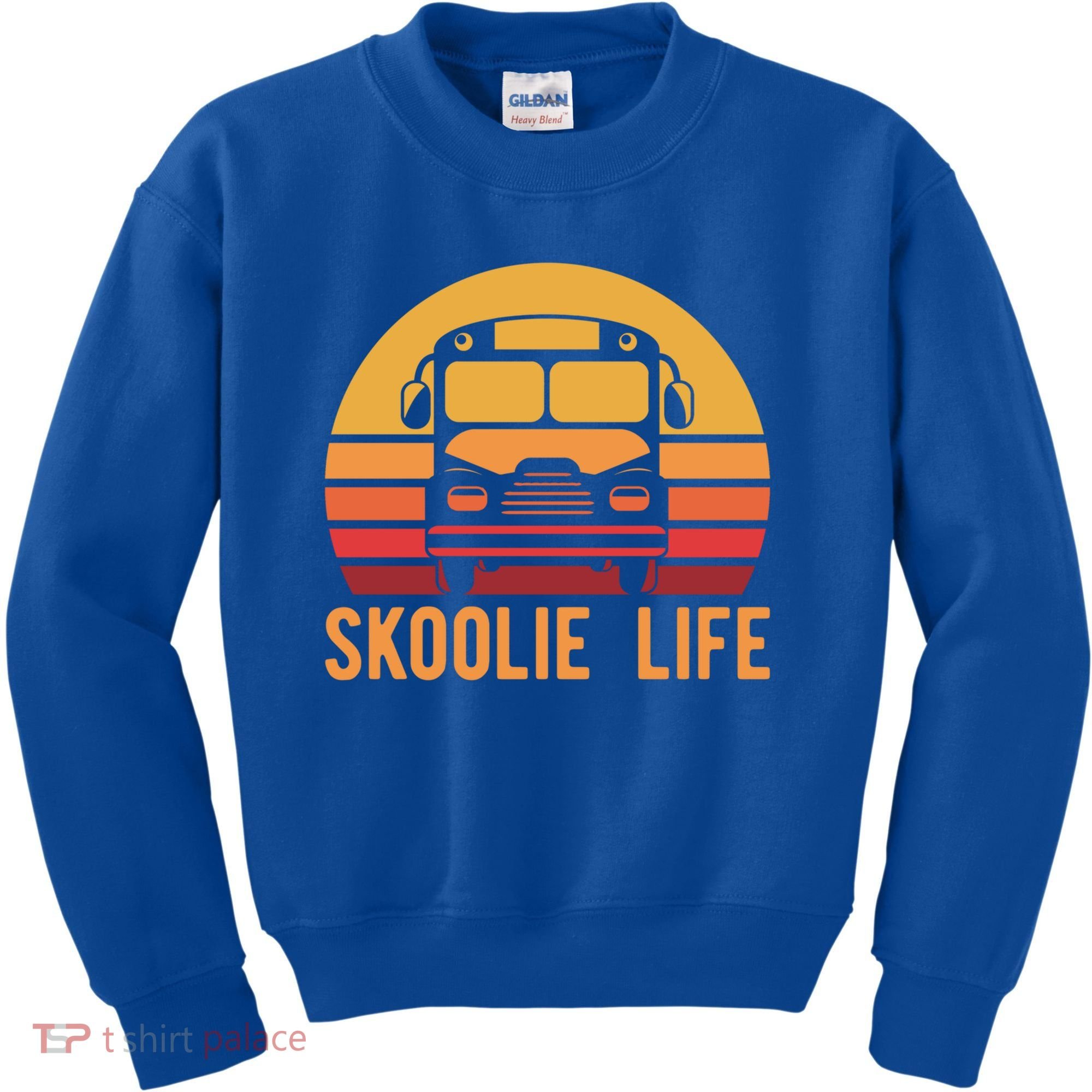 Retro Skoolie Life Converted School Bus Home Lifestyle Funny Gift Kids Sweatshirt