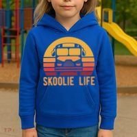 Retro Skoolie Life Converted School Bus Home Lifestyle Funny Gift Kids Hoodie thumb 3