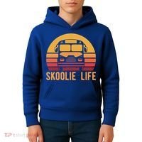 Retro Skoolie Life Converted School Bus Home Lifestyle Funny Gift Kids Hoodie thumb 4