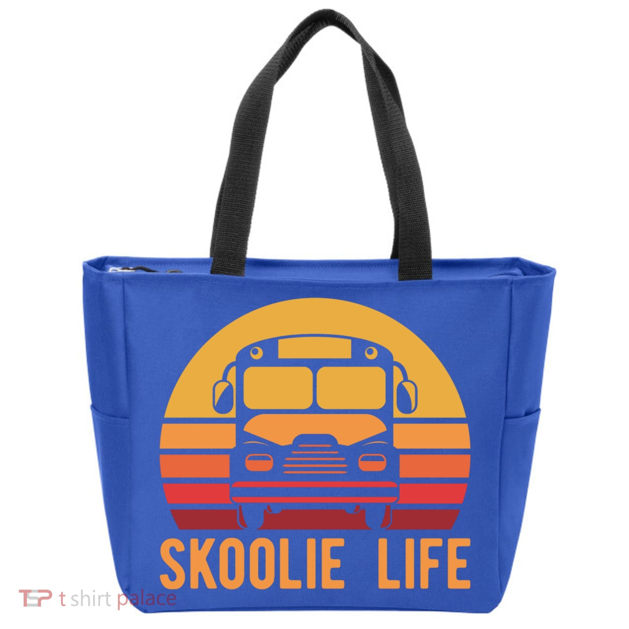 Retro Skoolie Life Converted School Bus Home Lifestyle Funny Gift Tote Bag
