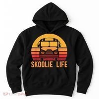 Retro Skoolie Life Converted School Bus Home Lifestyle Hoodie thumb 0