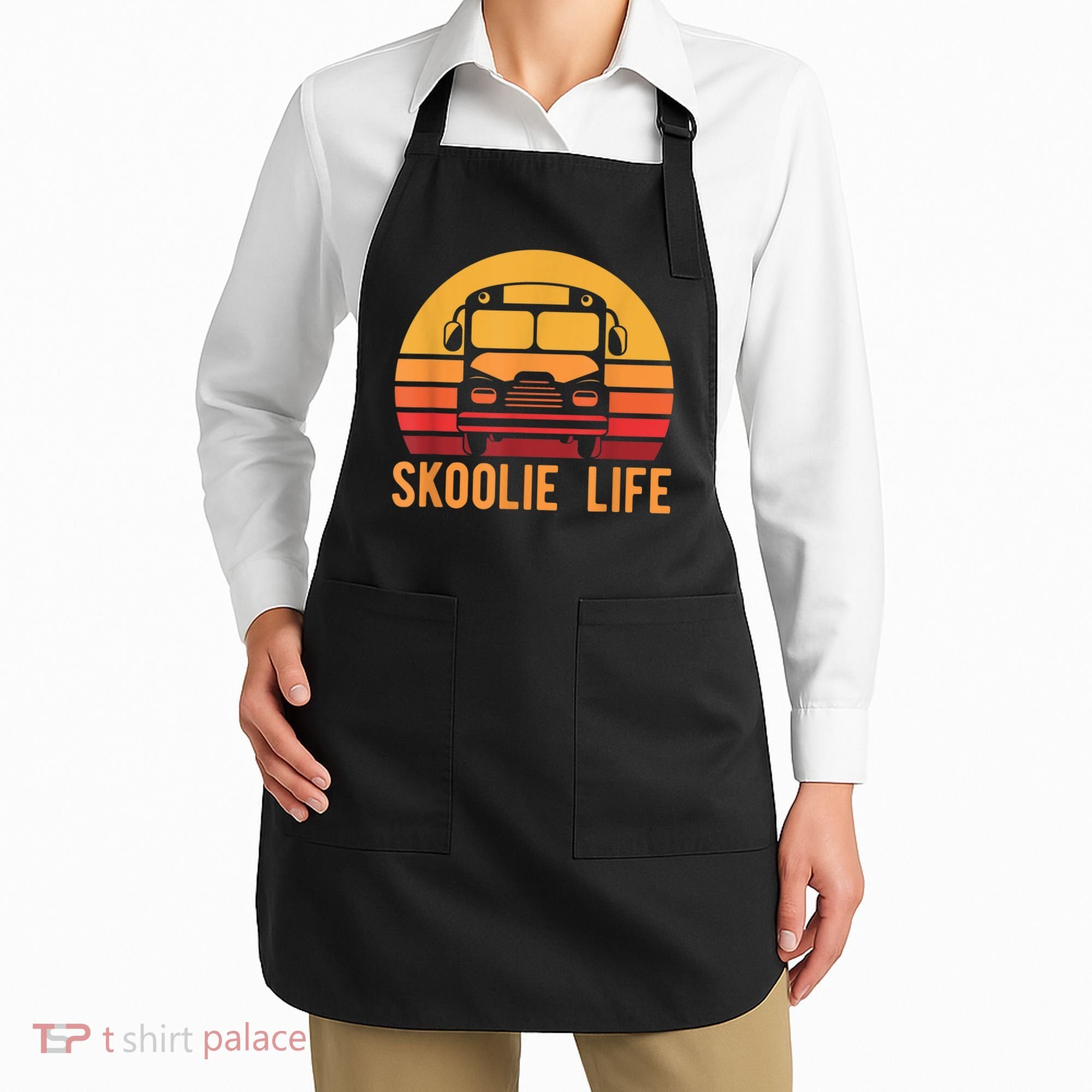 Retro Skoolie Life Converted School Bus Home Lifestyle Apron
