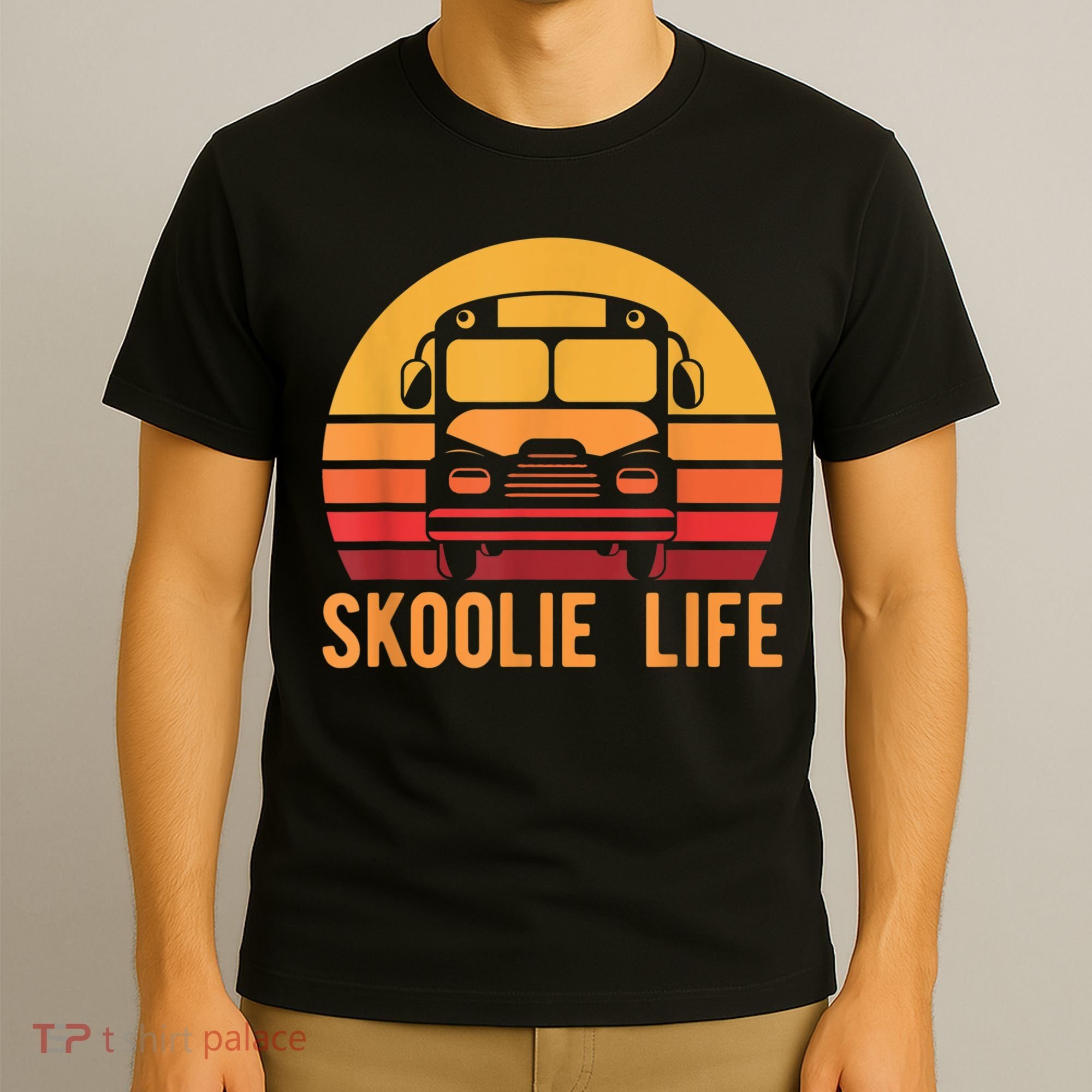 Retro Skoolie Life Converted School Bus Home Lifestyle T-Shirt