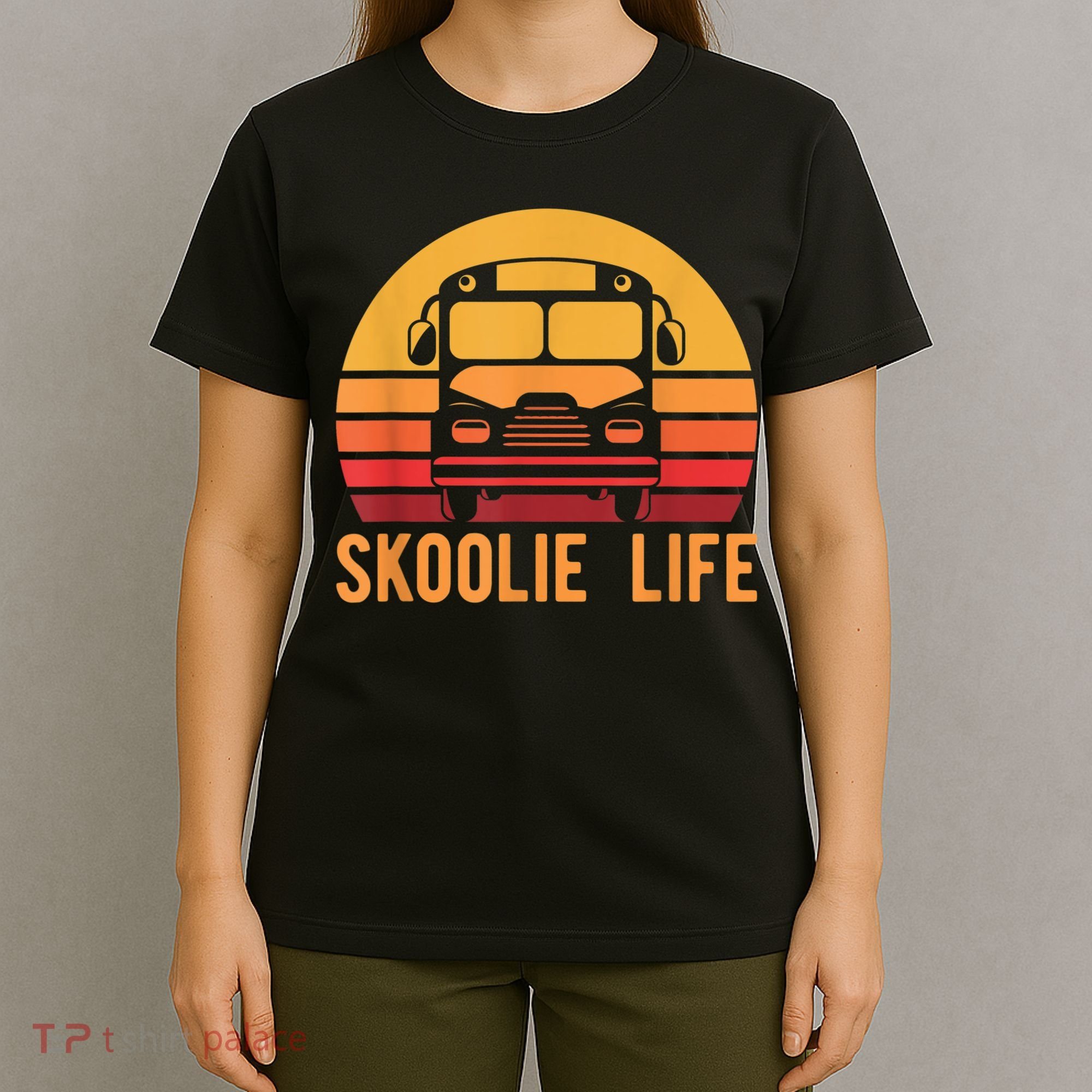 Retro Skoolie Life Converted School Bus Home Lifestyle T-Shirt