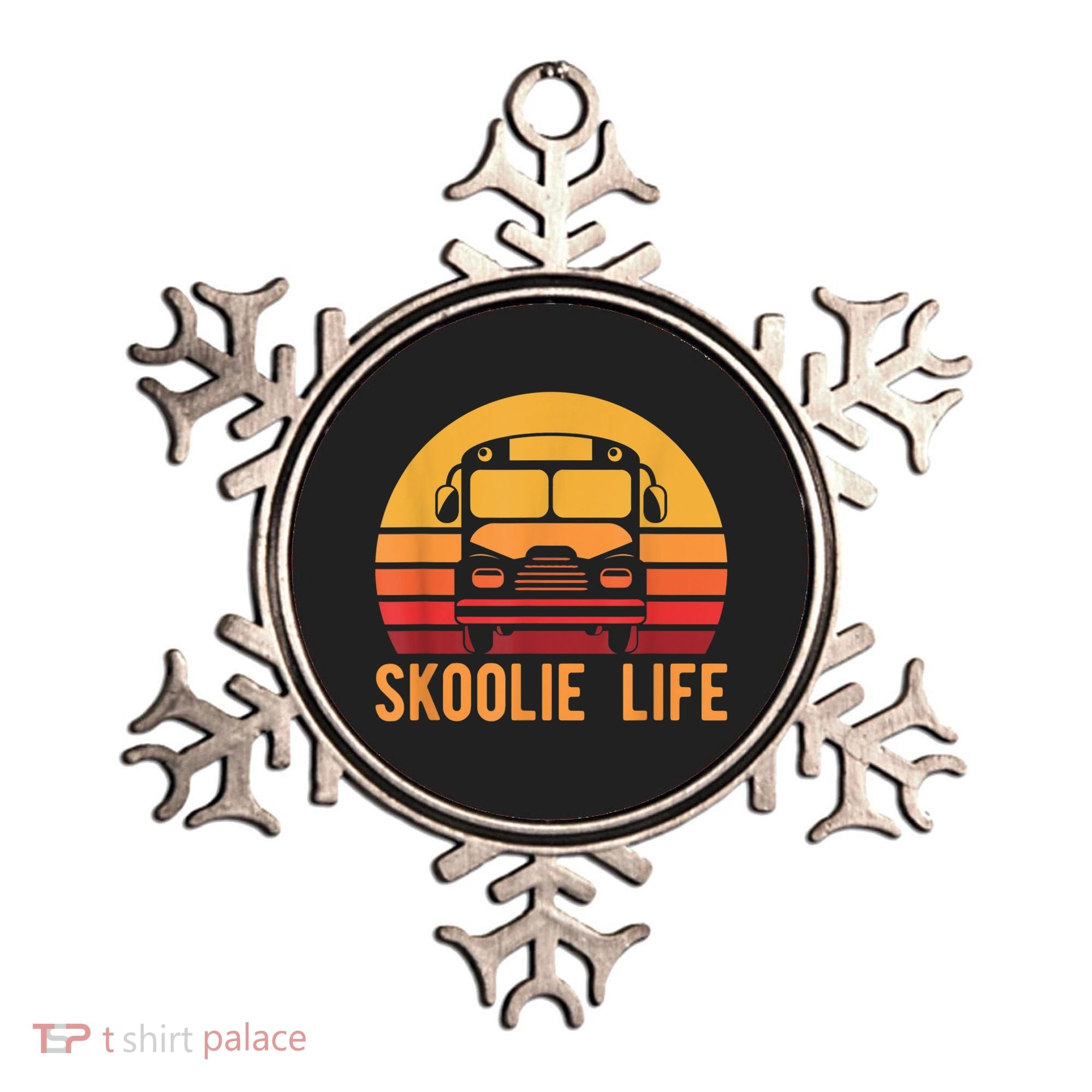 Retro Skoolie Life Converted School Bus Home Lifestyle Ornament