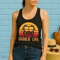 Retro Skoolie Life Converted School Bus Home Lifestyle Women's Tank Top thumb 2