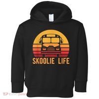 Retro Skoolie Life Converted School Bus Home Lifestyle Toddler Hoodie thumb 0