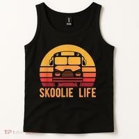 Retro Skoolie Life Converted School Bus Home Lifestyle Tank Top thumb 2
