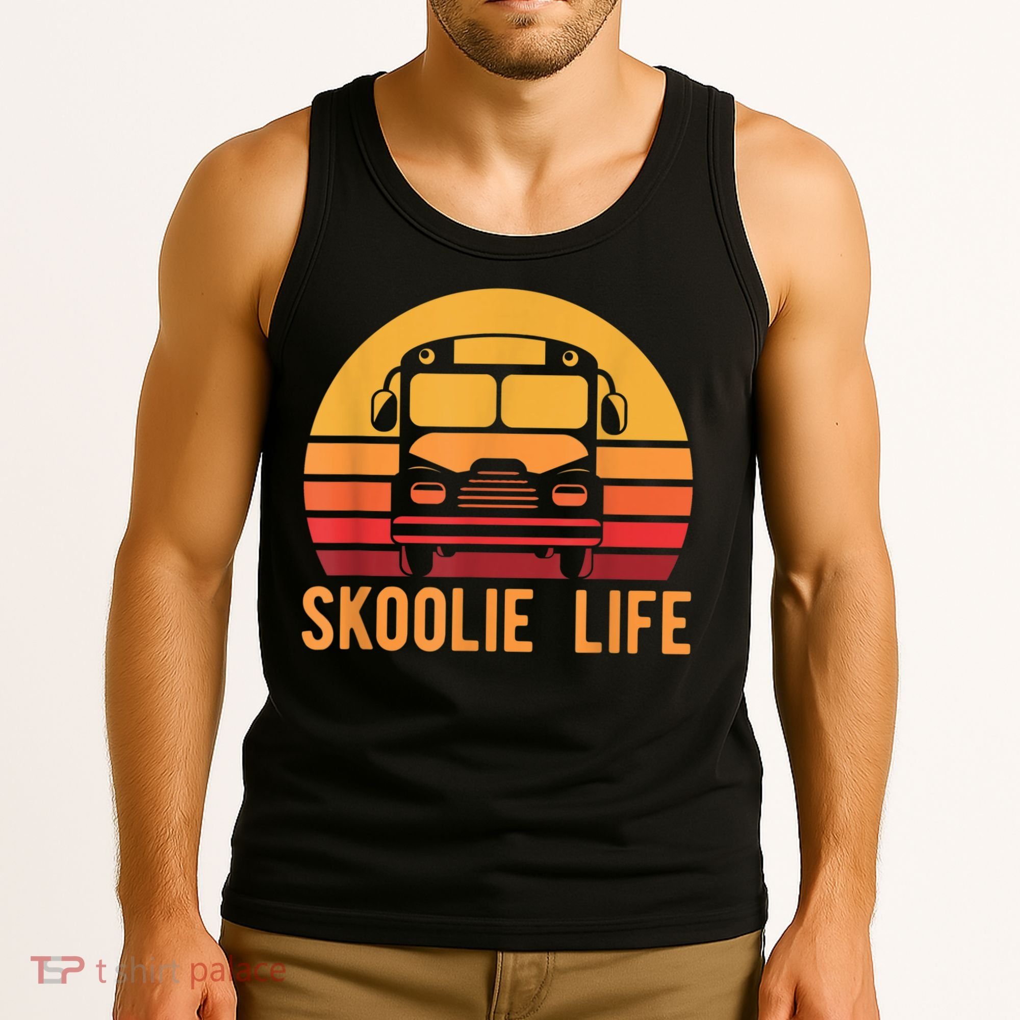 Retro Skoolie Life Converted School Bus Home Lifestyle Tank Top