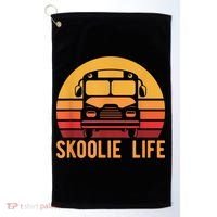 Retro Skoolie Life Converted School Bus Home Lifestyle Golf Towel thumb 0