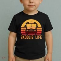 Retro Skoolie Life Converted School Bus Home Lifestyle Toddler T-Shirt thumb 2