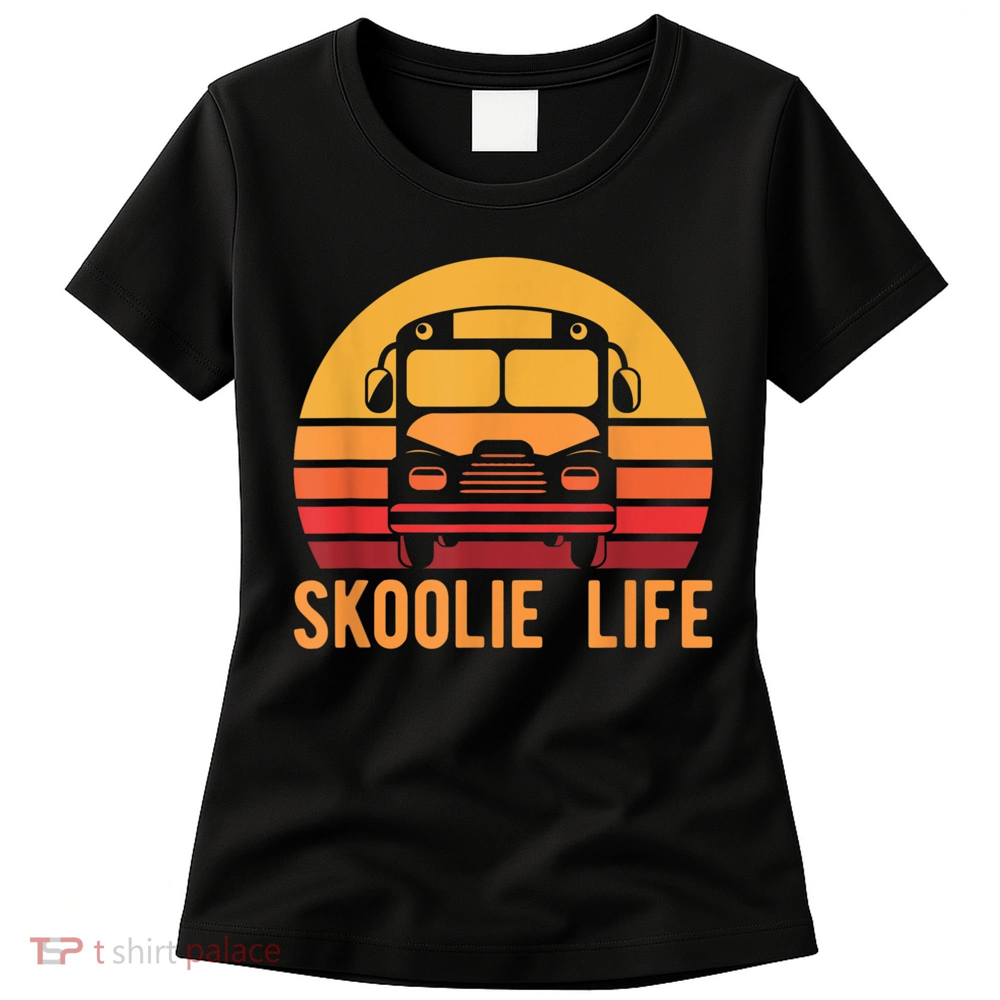 Retro Skoolie Life Converted School Bus Home Lifestyle Women's T-Shirt
