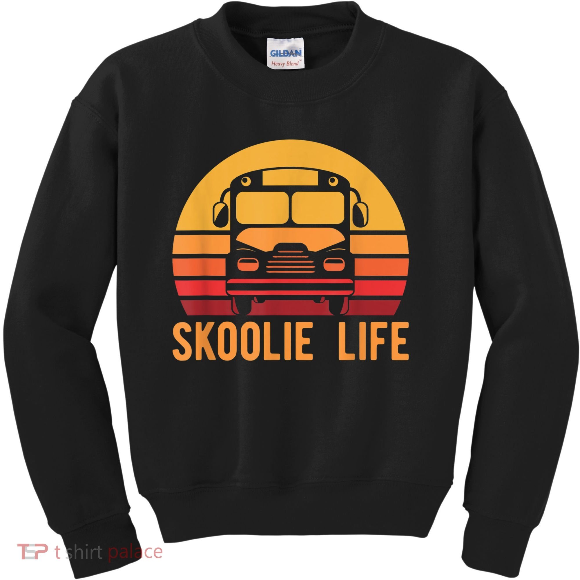 Retro Skoolie Life Converted School Bus Home Lifestyle Kids Sweatshirt