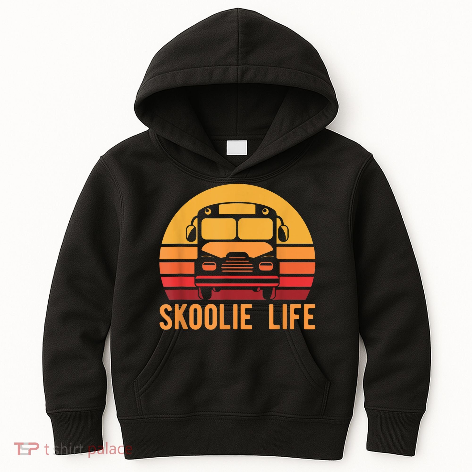 Retro Skoolie Life Converted School Bus Home Lifestyle Kids Hoodie