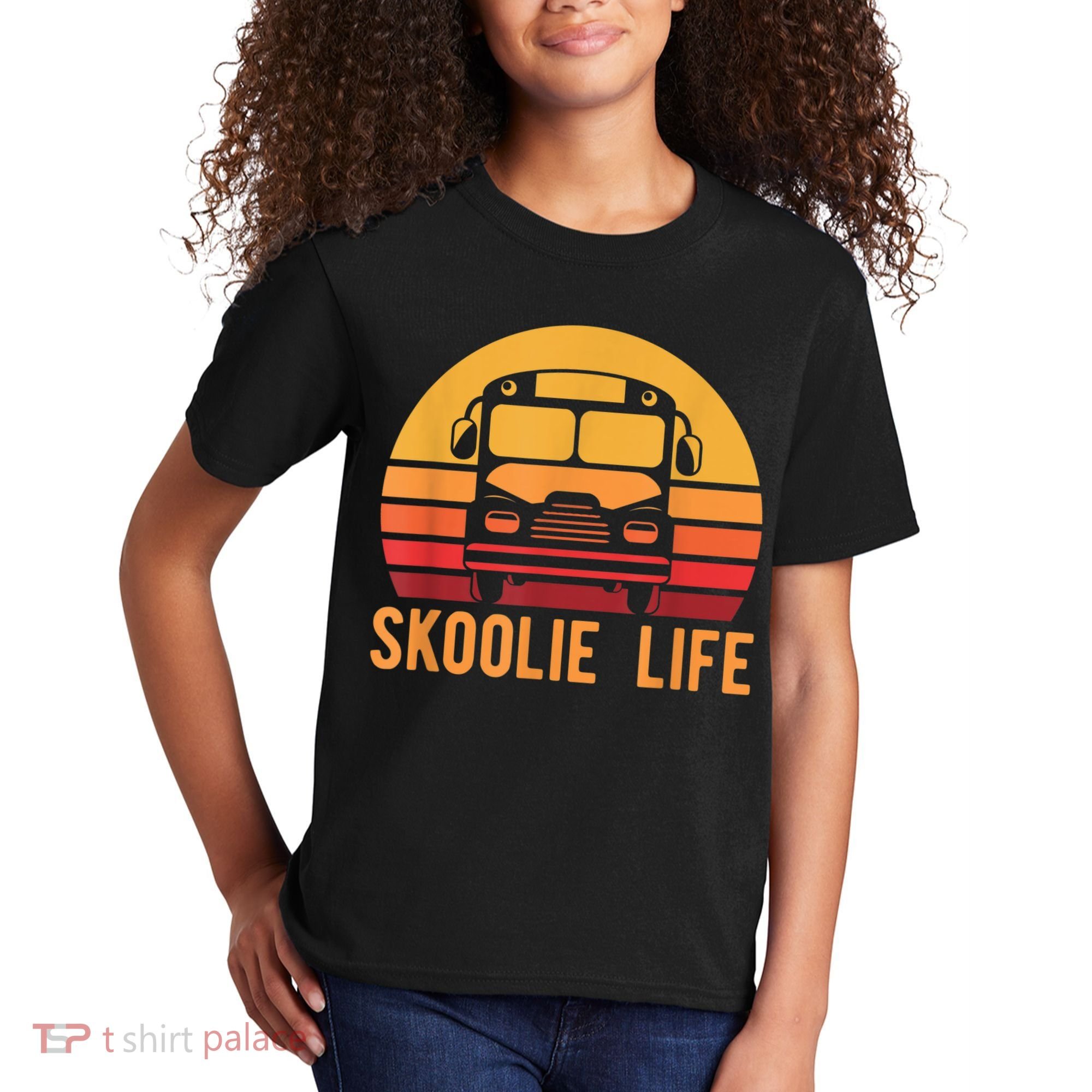 Retro Skoolie Life Converted School Bus Home Lifestyle Kids T-Shirt