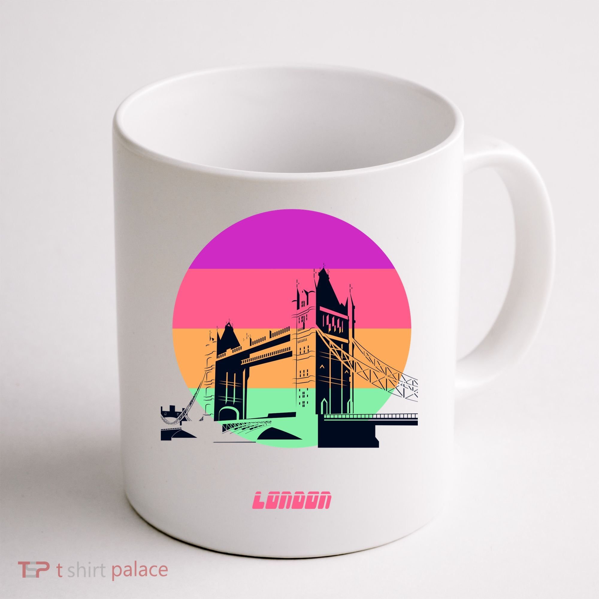 Retro Sun London Bridge Coffee Mug