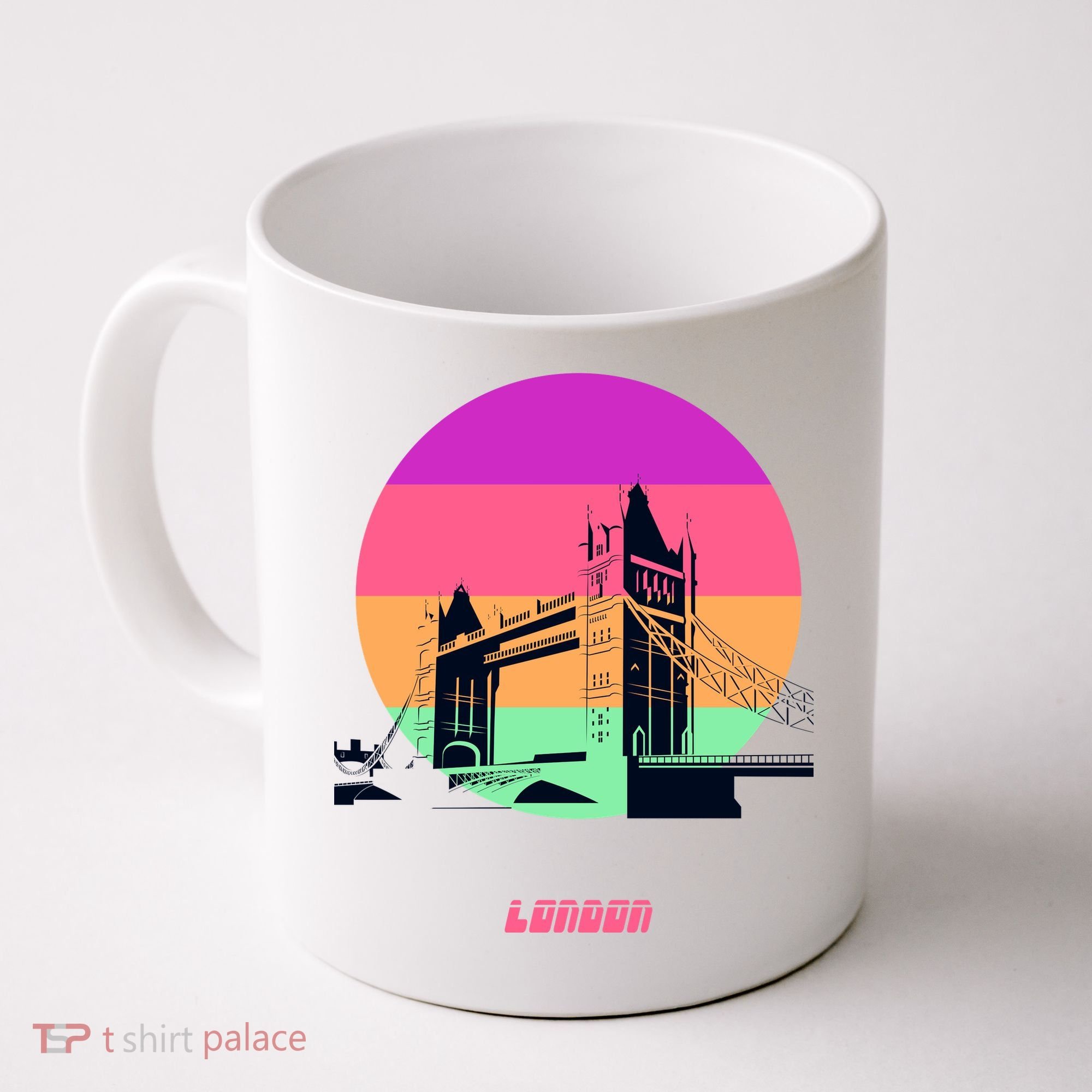 Retro Sun London Bridge Coffee Mug
