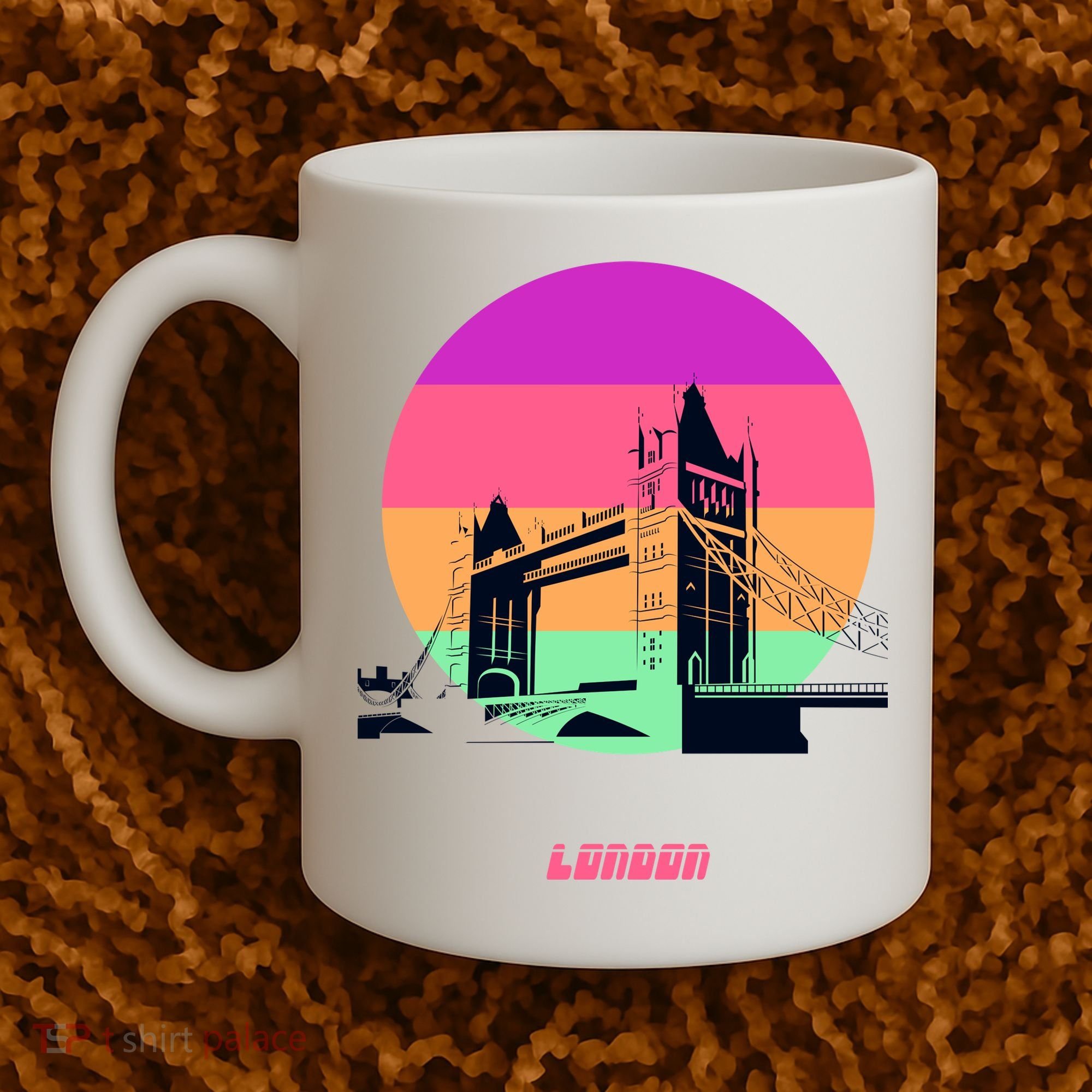Retro Sun London Bridge Coffee Mug