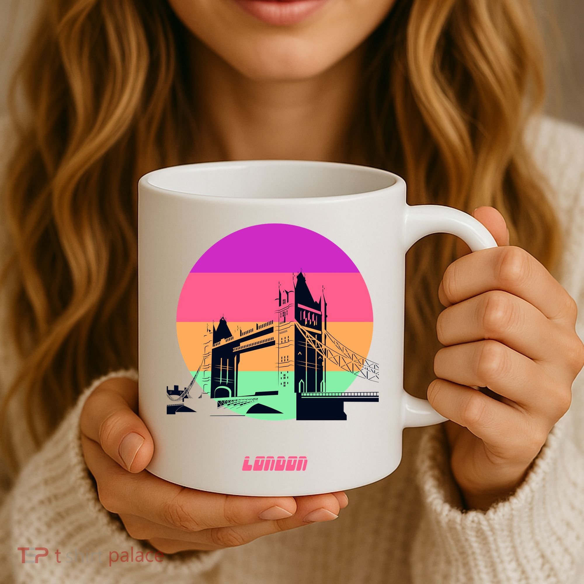 Retro Sun London Bridge Coffee Mug