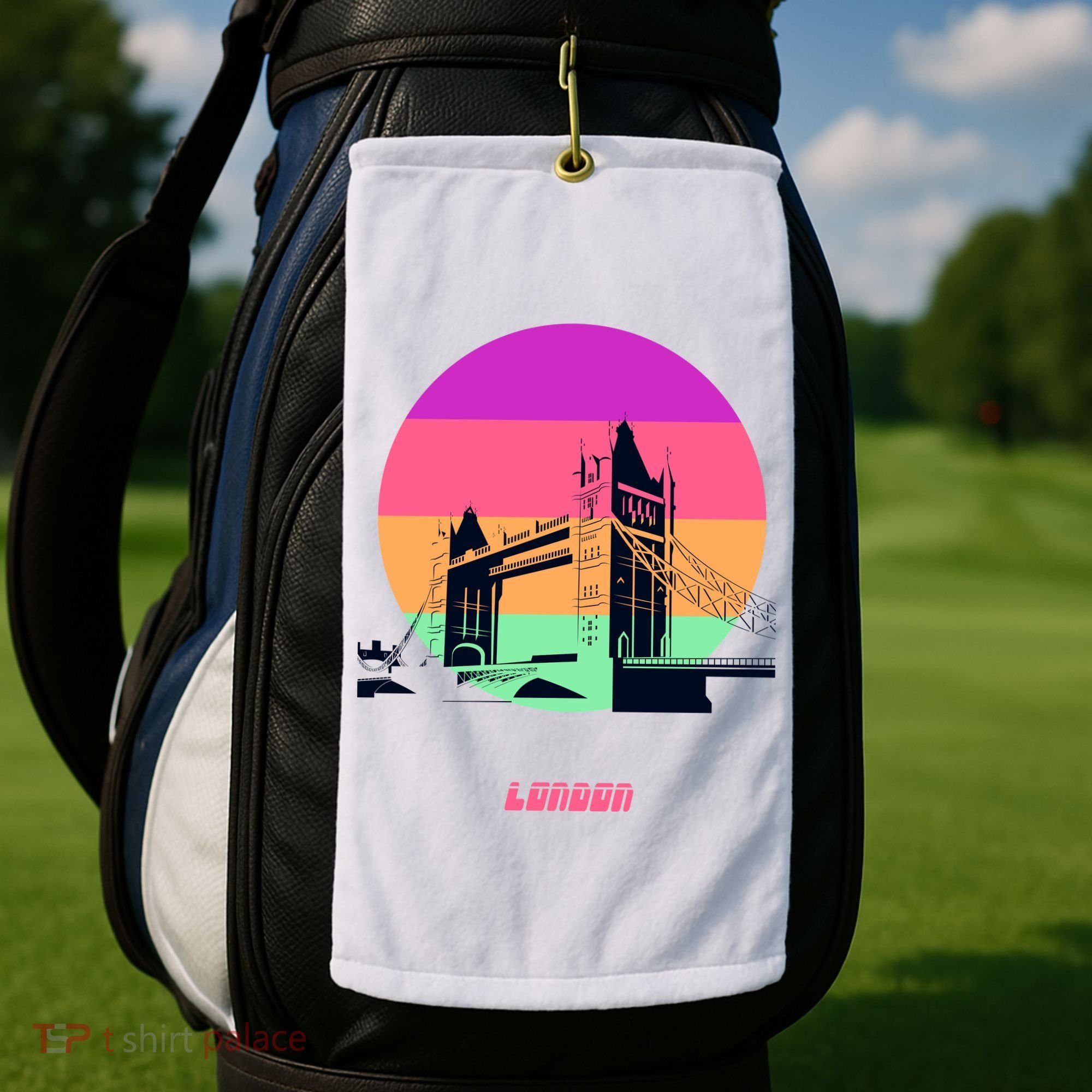 Retro Sun London Bridge Golf Towel