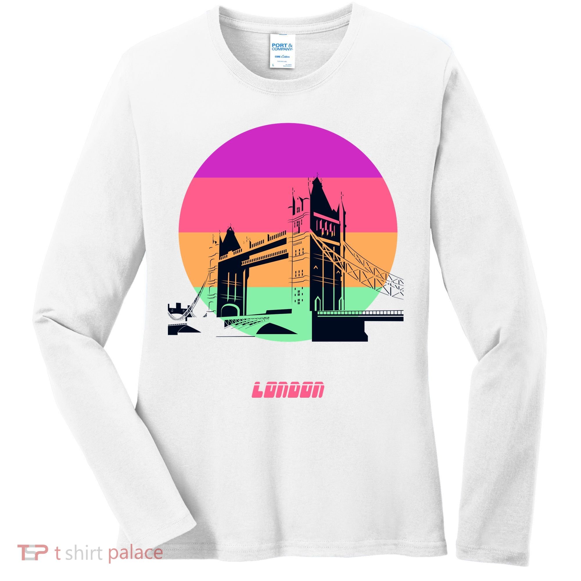 Retro Sun London Bridge Women's Long Sleeve Shirt