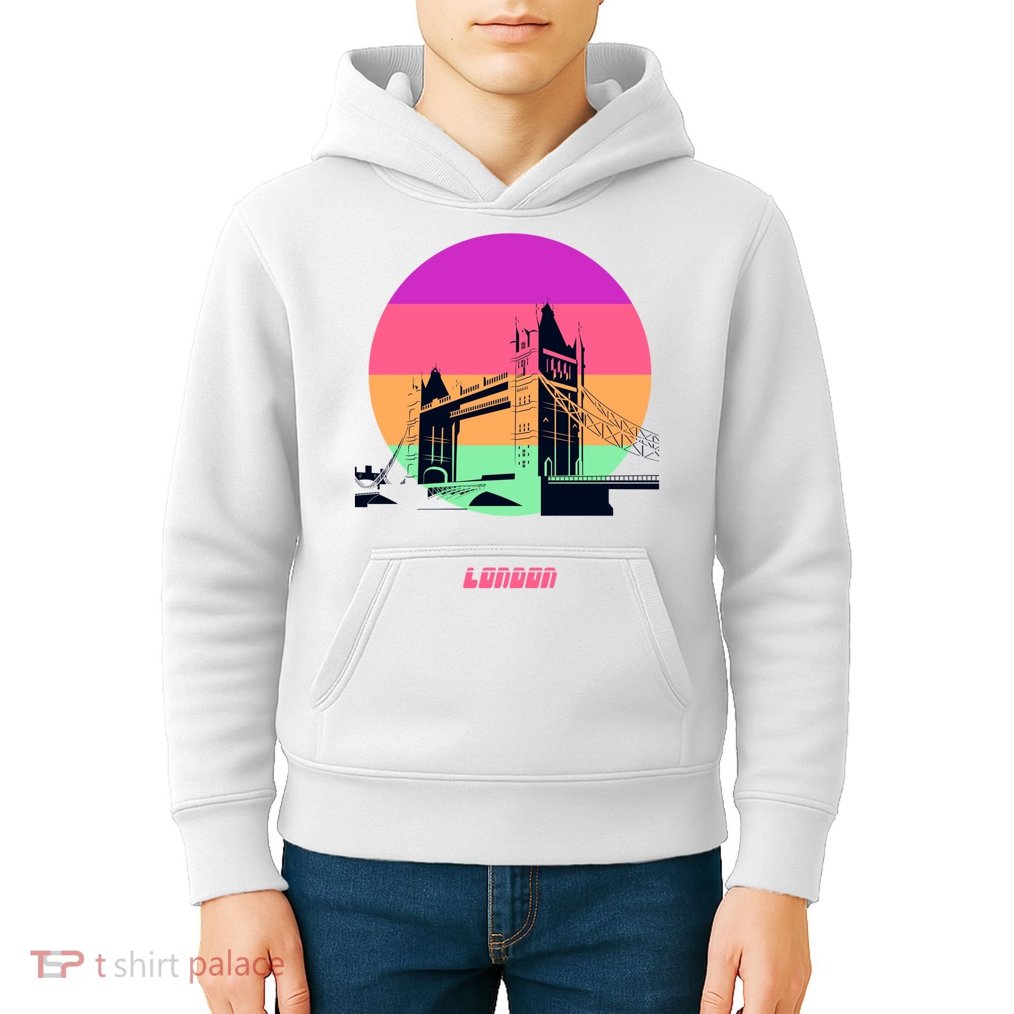 Retro Sun London Bridge Kids Hoodie