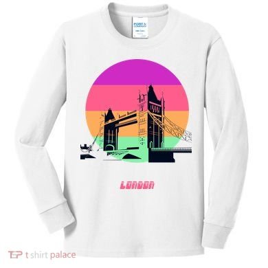 Retro Sun London Bridge Kids Long Sleeve Shirt