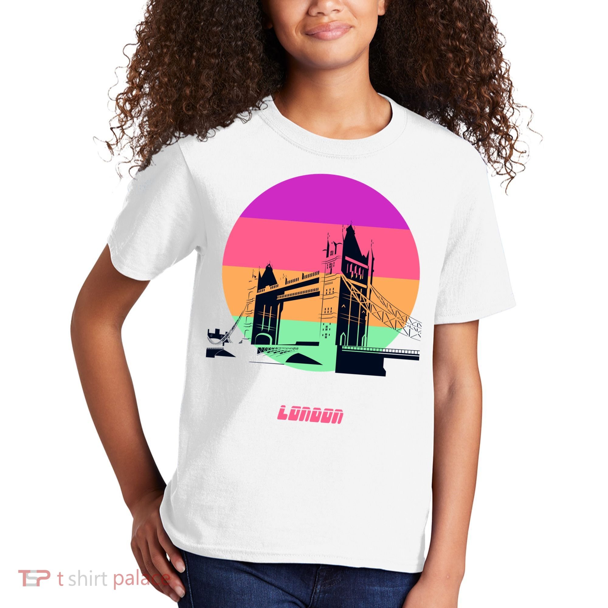 Retro Sun London Bridge Kids T-Shirt