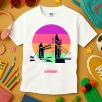Retro Sun London Bridge Kids T-Shirt thumb 3