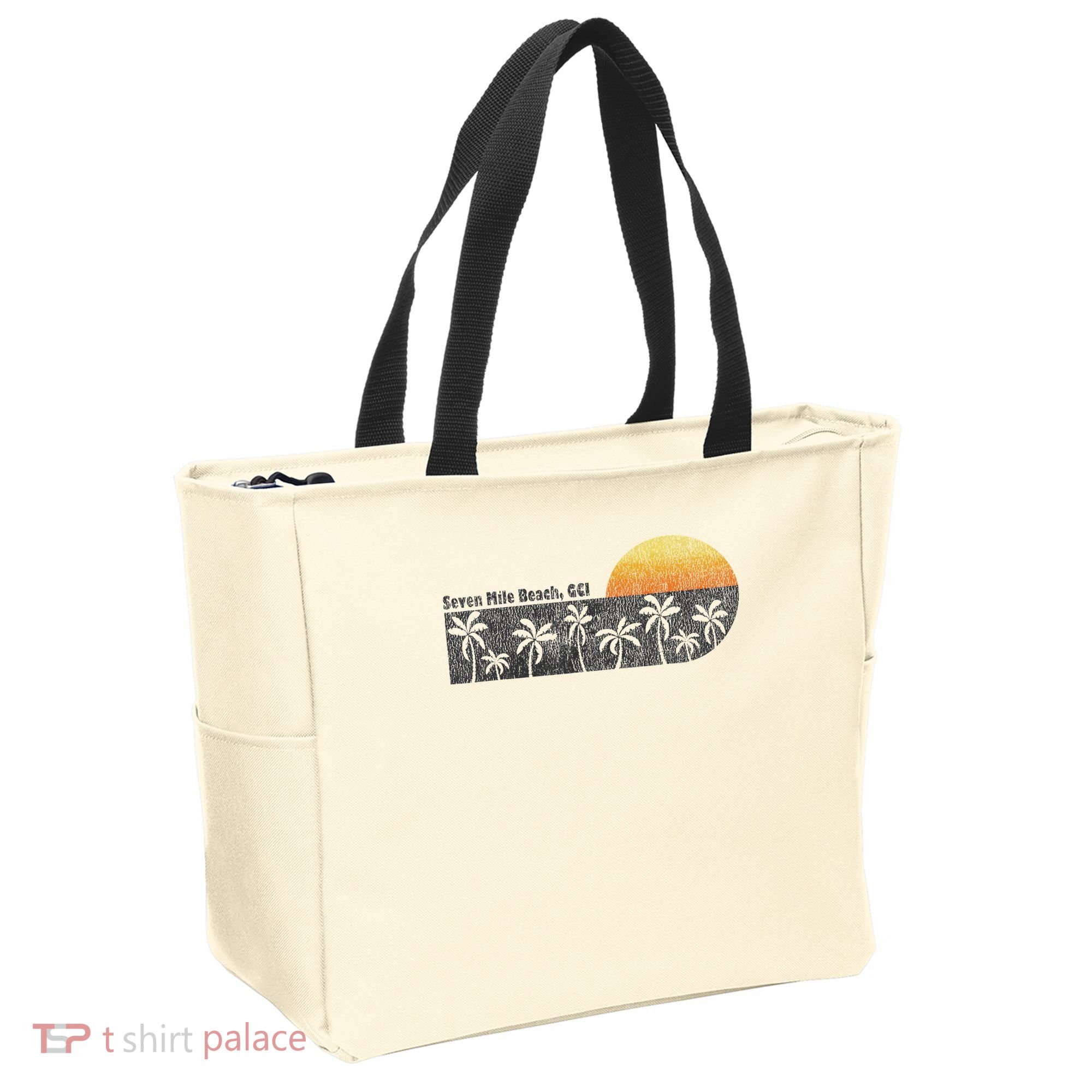 Retro Seven Mile Beach Grand Cayman Island Retro Tote Bag