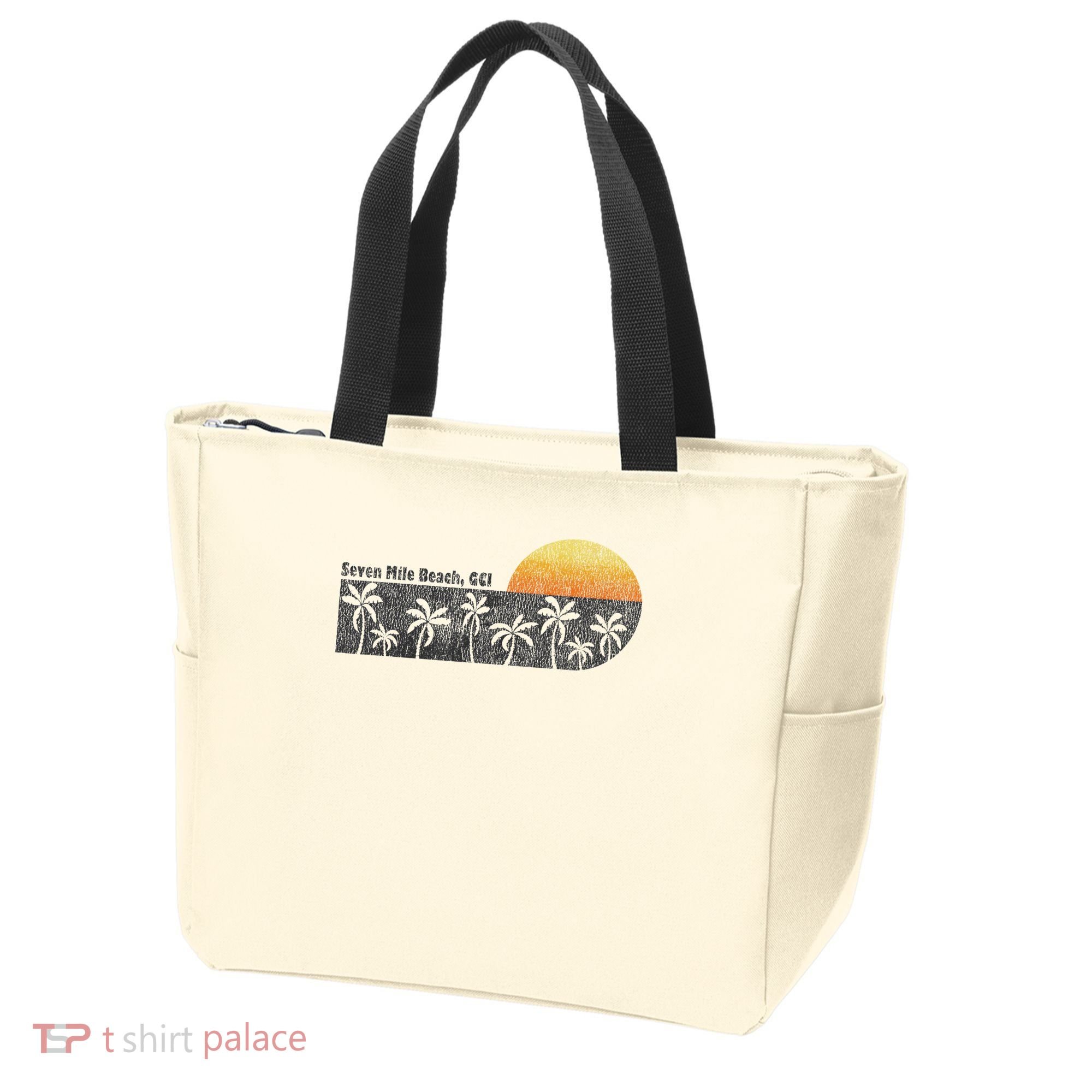 Retro Seven Mile Beach Grand Cayman Island Retro Tote Bag