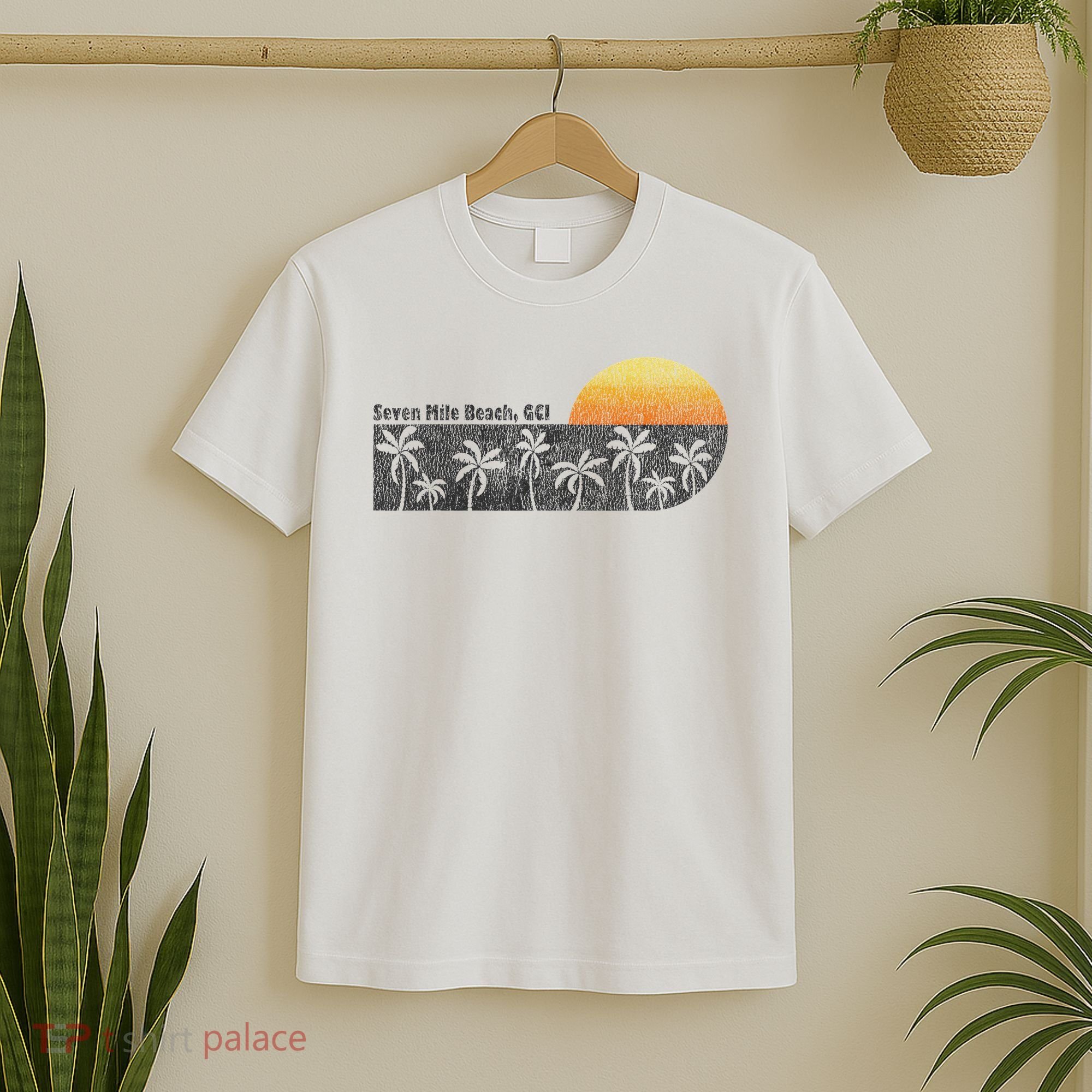Retro Seven Mile Beach Grand Cayman Island Retro T-Shirt