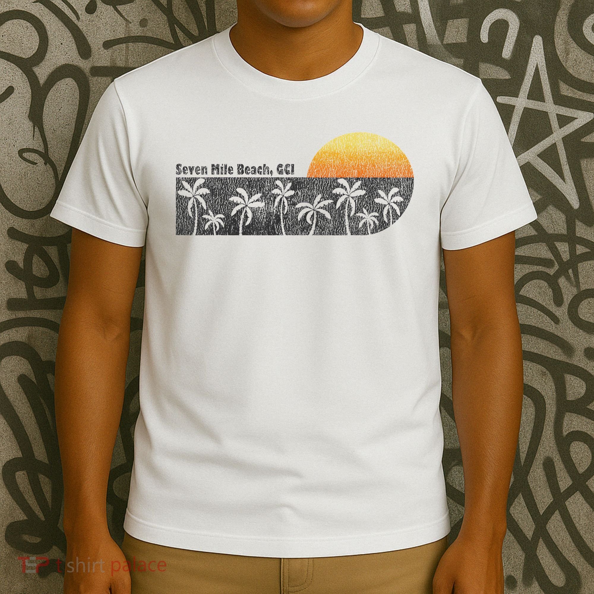 Retro Seven Mile Beach Grand Cayman Island Retro T-Shirt