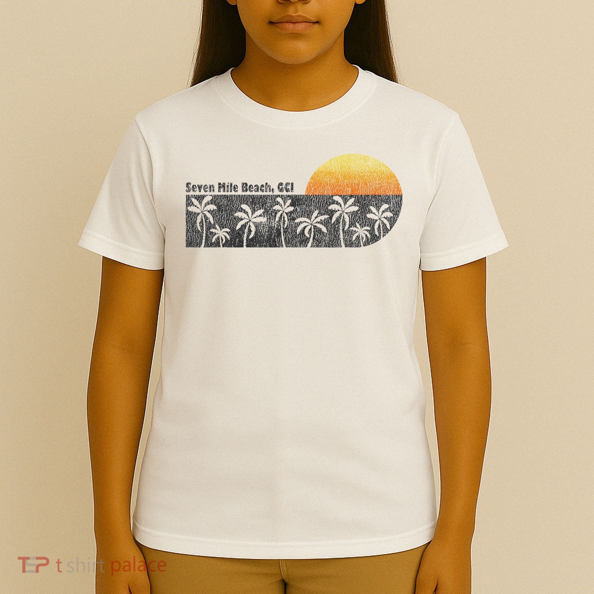 Retro Seven Mile Beach Grand Cayman Island Retro T-Shirt