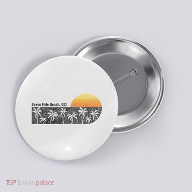 Retro Seven Mile Beach Grand Cayman Island Retro Button