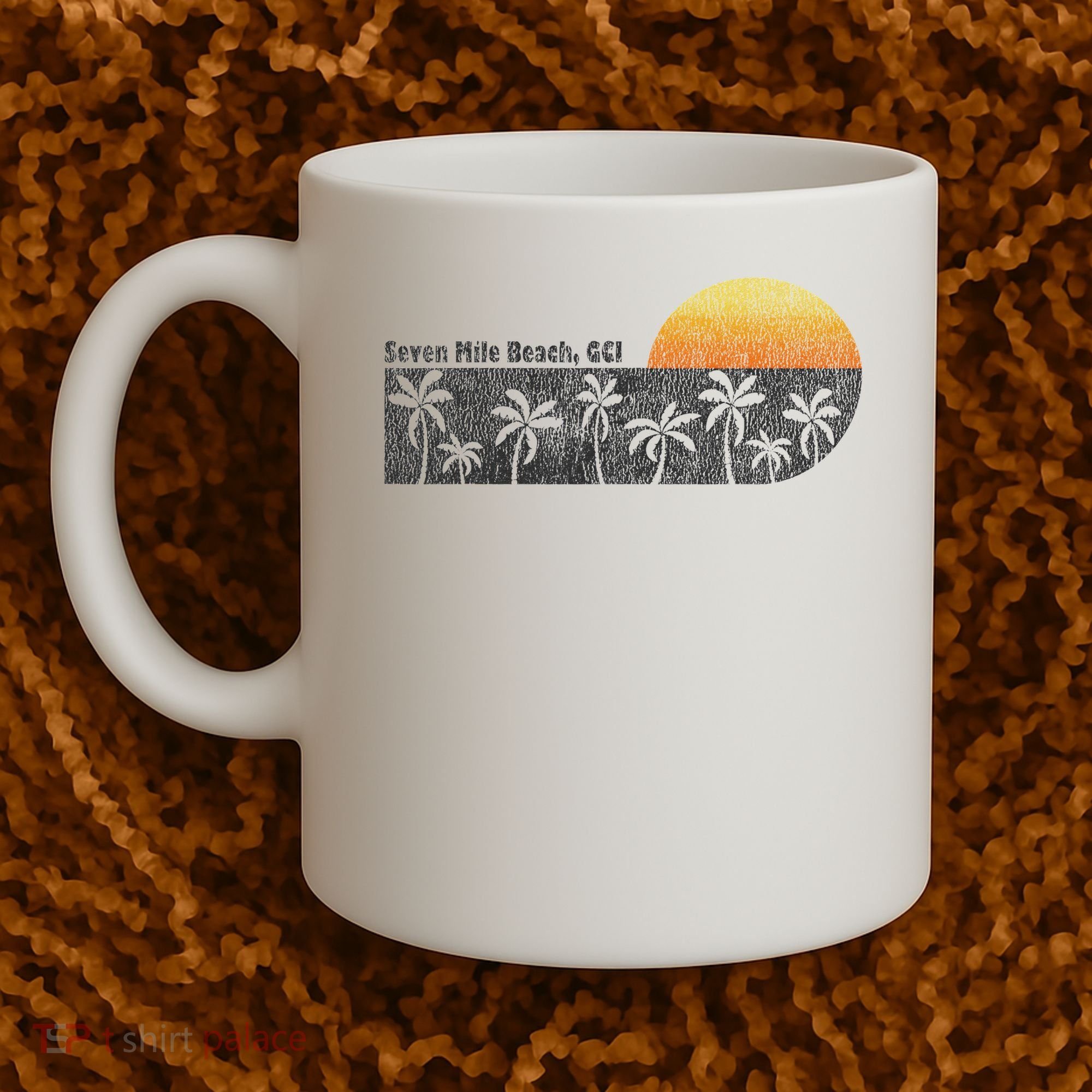 Retro Seven Mile Beach Grand Cayman Island Retro Coffee Mug