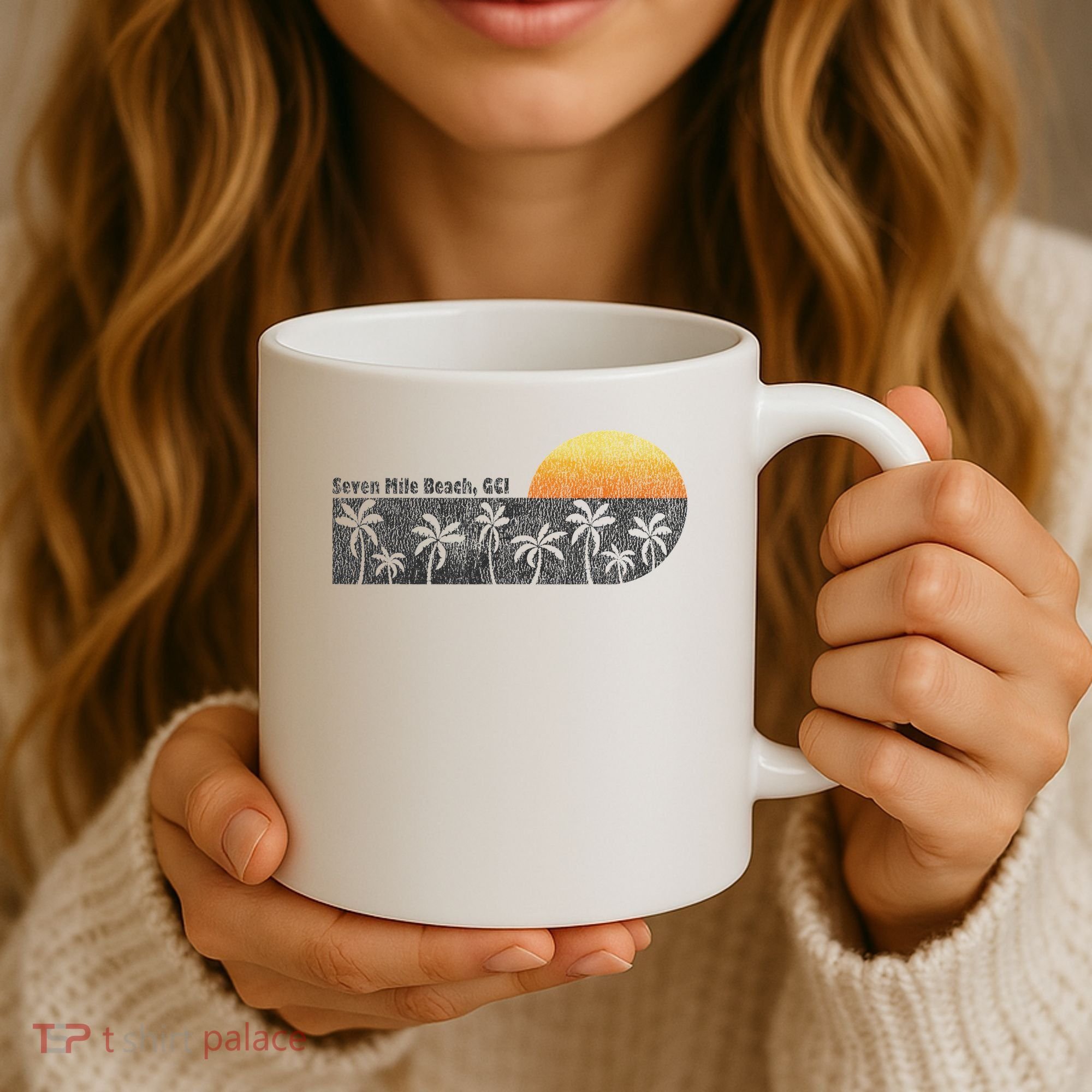 Retro Seven Mile Beach Grand Cayman Island Retro Coffee Mug