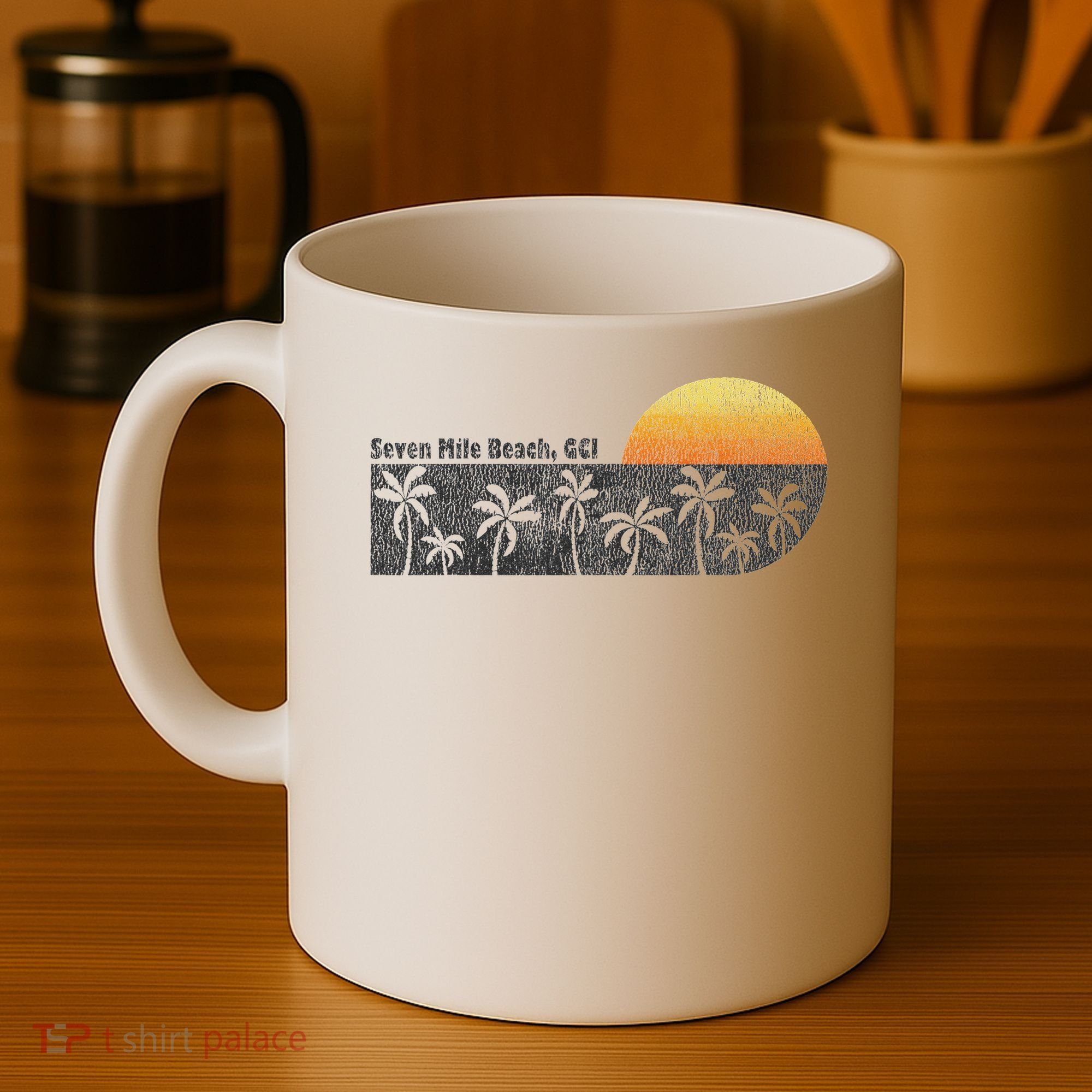 Retro Seven Mile Beach Grand Cayman Island Retro Coffee Mug