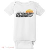 Retro Seven Mile Beach Grand Cayman Island Retro Baby Bodysuit thumb 0