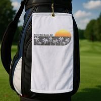 Retro Seven Mile Beach Grand Cayman Island Retro Golf Towel thumb 2