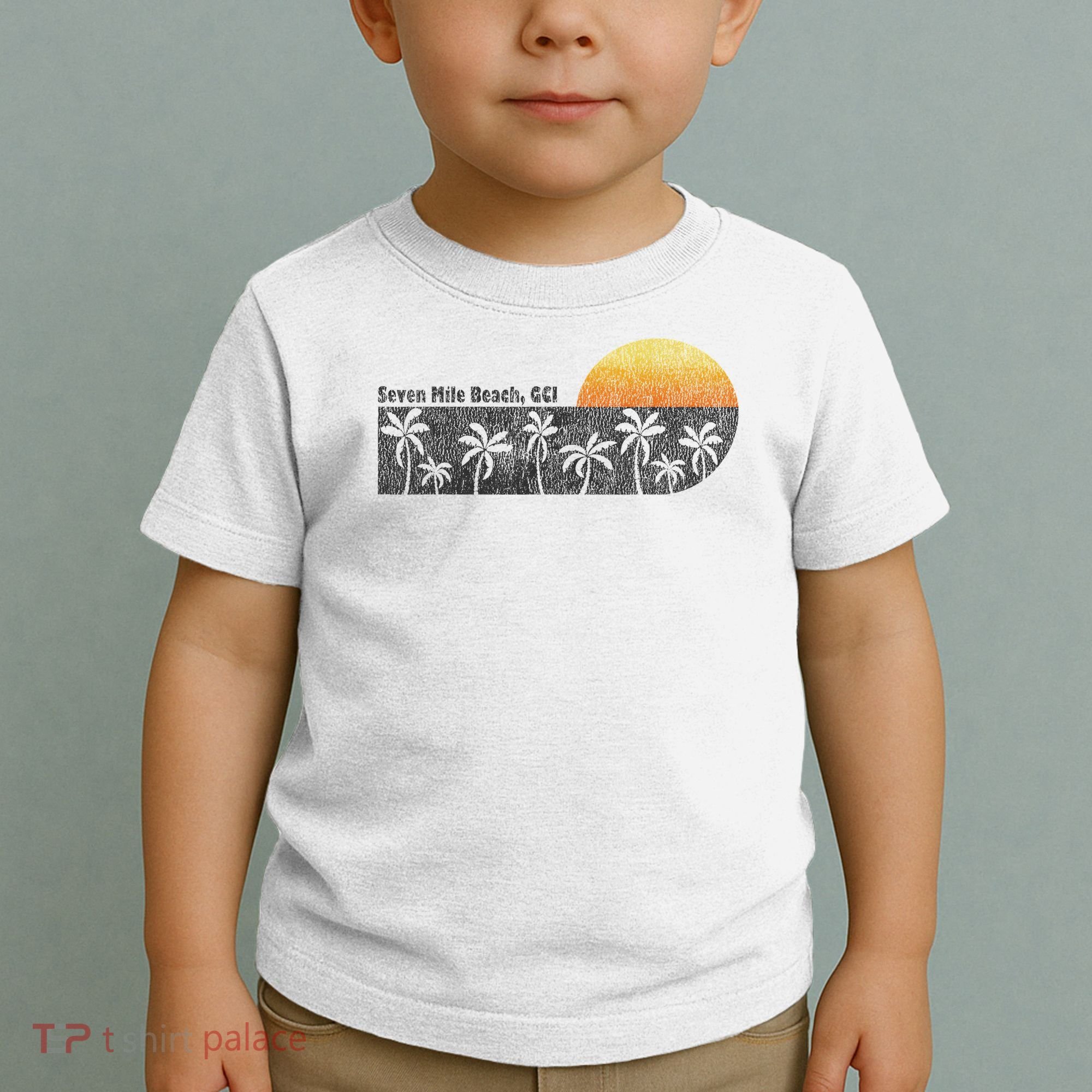 Retro Seven Mile Beach Grand Cayman Island Retro Toddler T-Shirt