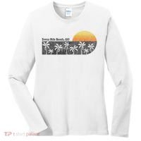 Retro Seven Mile Beach Grand Cayman Island Retro Women's Long Sleeve Shirt thumb 0