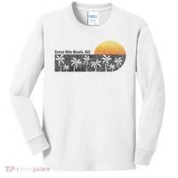 Retro Seven Mile Beach Grand Cayman Island Retro Kids Long Sleeve Shirt thumb 0