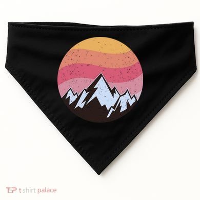 Retro Sunset Mountain USA-Made Doggie Bandana