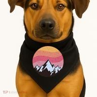 Retro Sunset Mountain USA-Made Doggie Bandana thumb 1