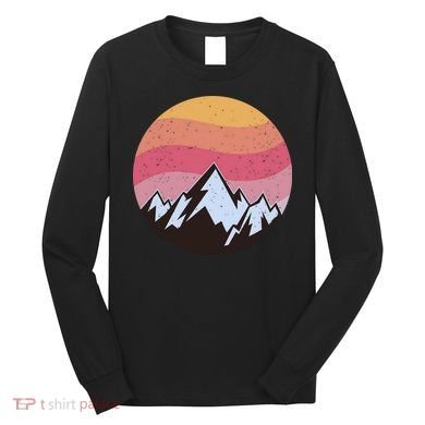 Retro Sunset Mountain Long Sleeve Shirt